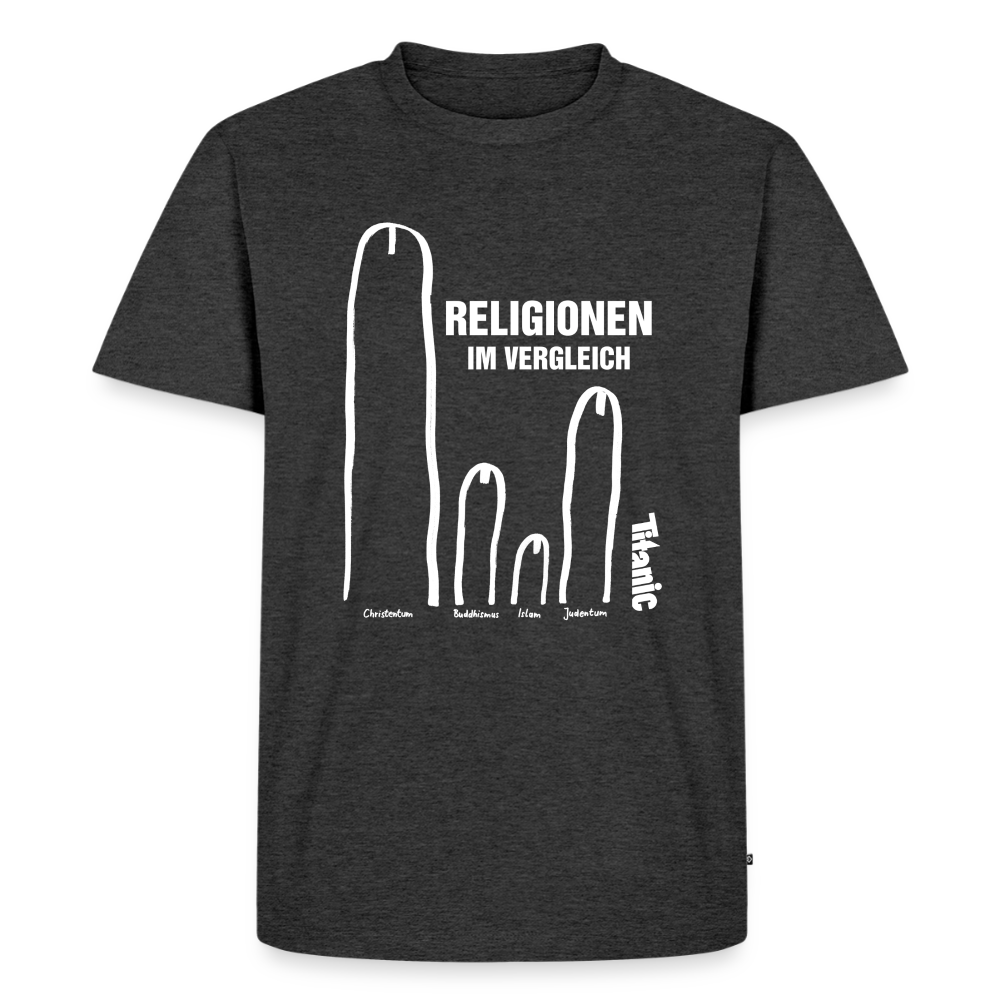 Männer T-Shirt "Religionen im Vergleich" - Anthrazit meliert