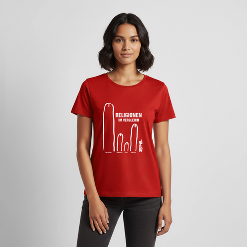 T-Shirt "Religionen im Vergleich" - Frauen - Rot