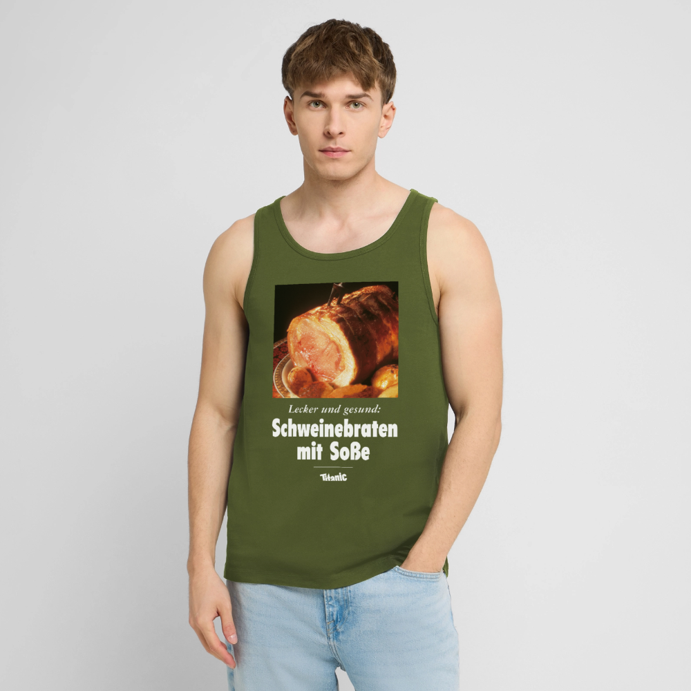 Männer Tank Top Schweinebraten mit Soße - Khaki