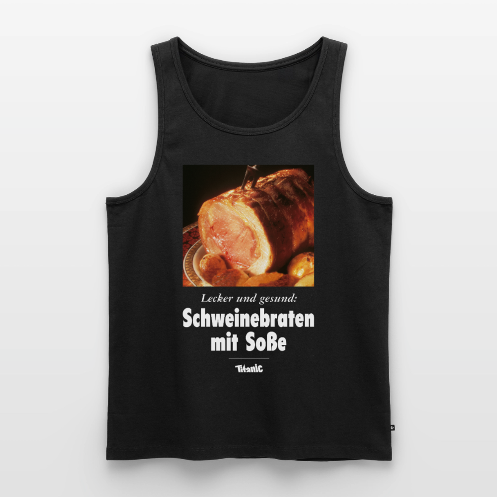 Männer Tank Top Schweinebraten mit Soße - Schwarz
