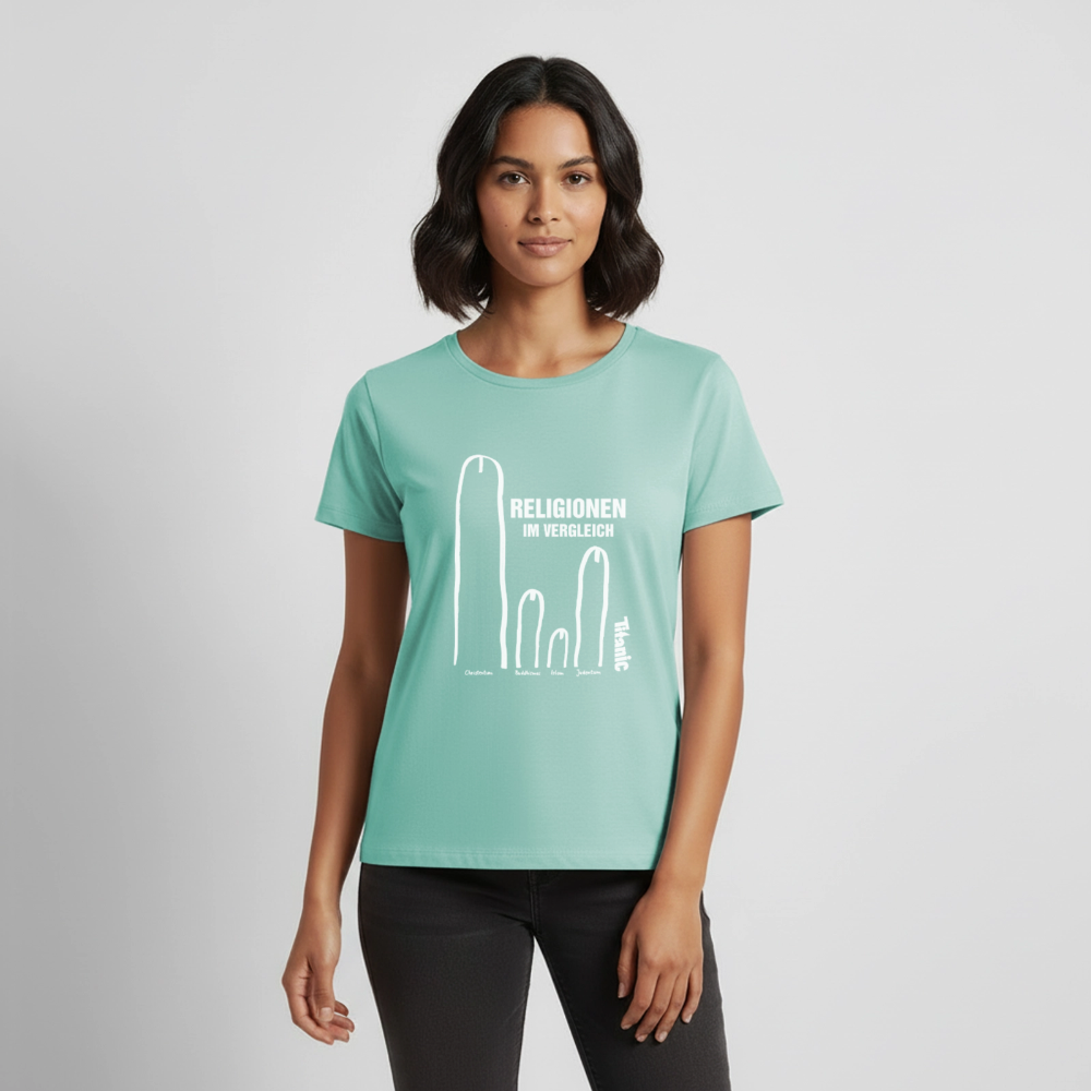 T-Shirt "Religionen im Vergleich" - Frauen - Mint 
