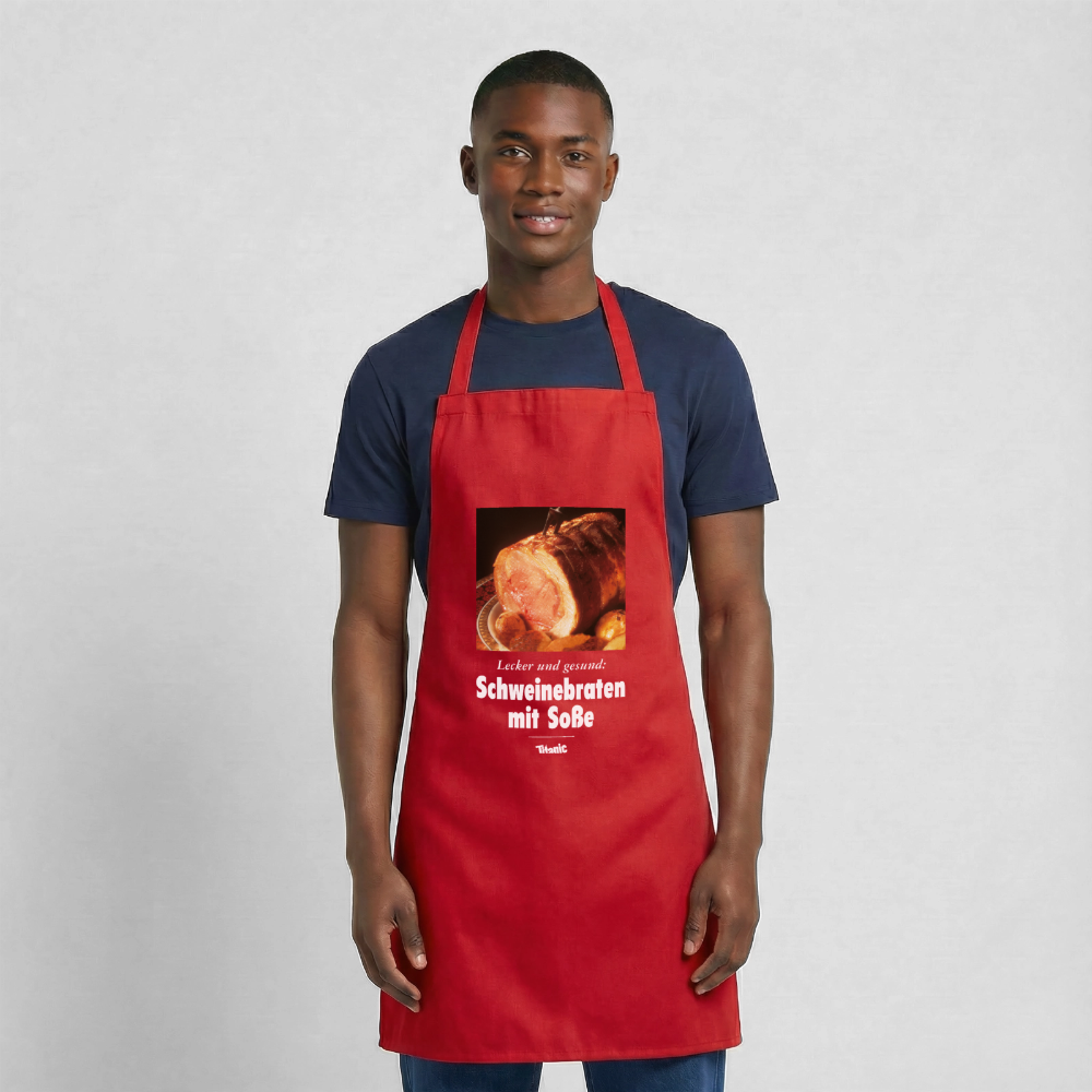 Kochschürze "Schweinebraten" - Rot