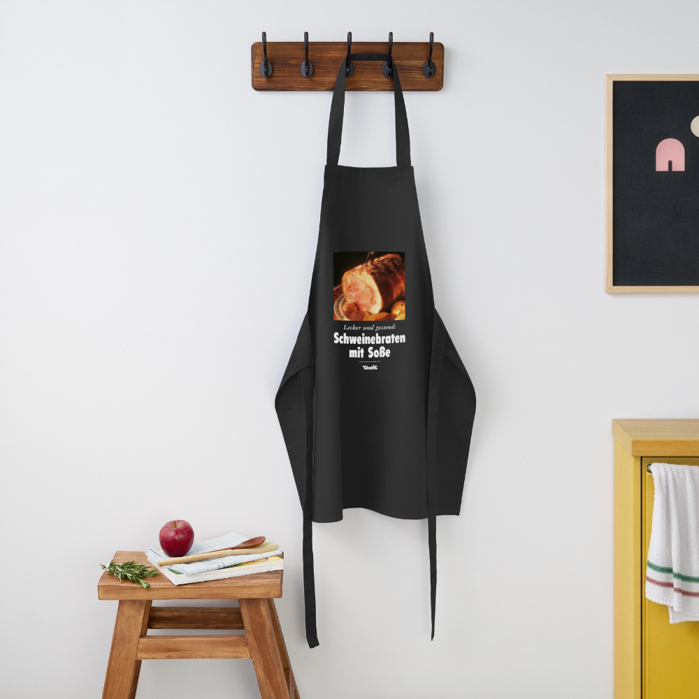 Kochschürze - Schweinebraten mit Soße - Schwarz
