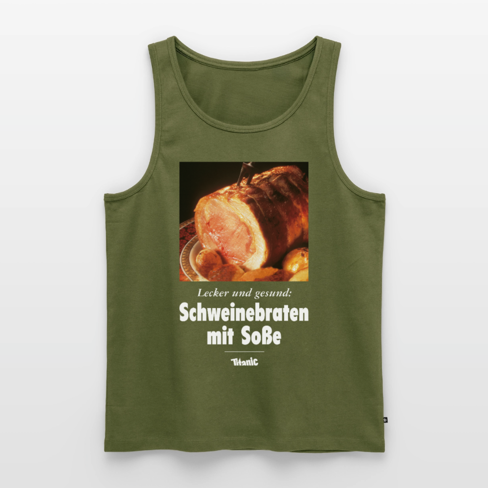 Männer Tank Top Schweinebraten mit Soße - Khaki