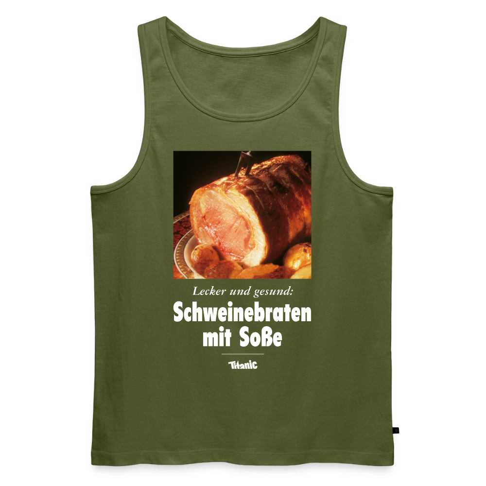 Männer Tank Top Schweinebraten mit Soße - Khaki