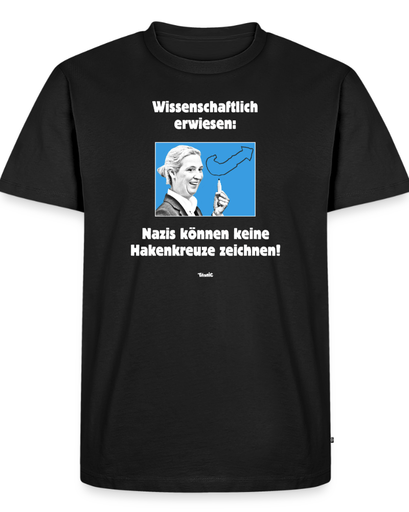 Männer T-Shirt: Nazis können keine Hakenkreuze zeichnen! - Schwarz
