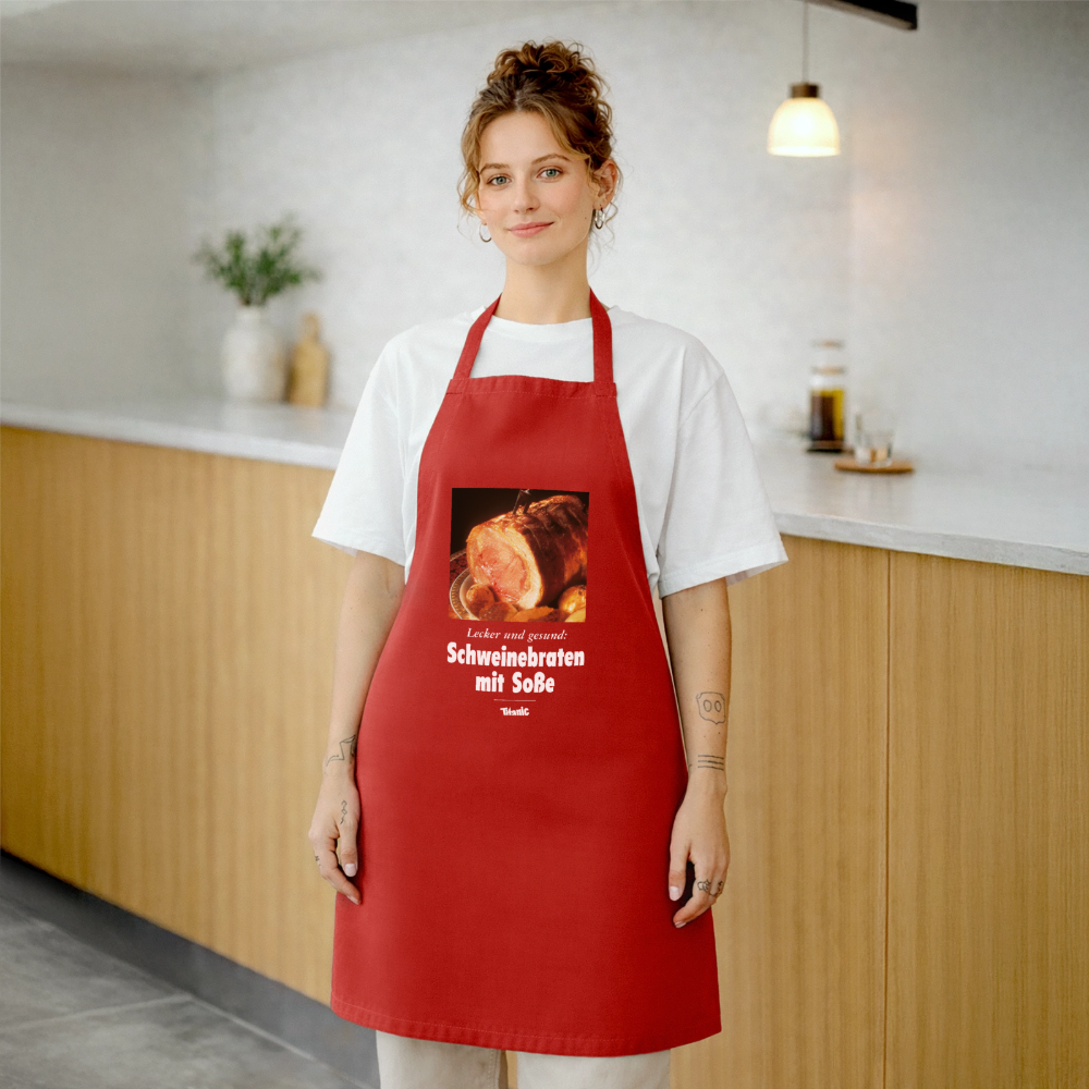 Kochschürze "Schweinebraten" - Rot