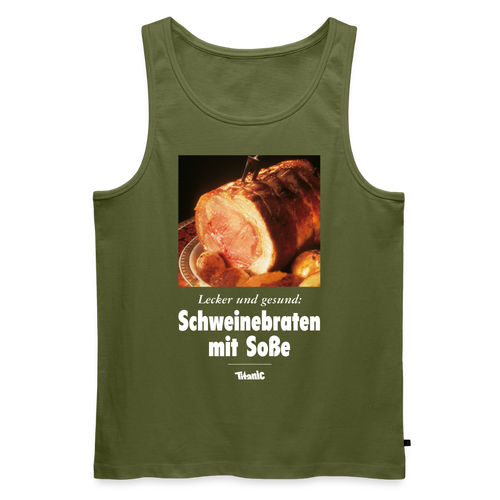 Männer Tank Top Schweinebraten mit Soße - Khaki