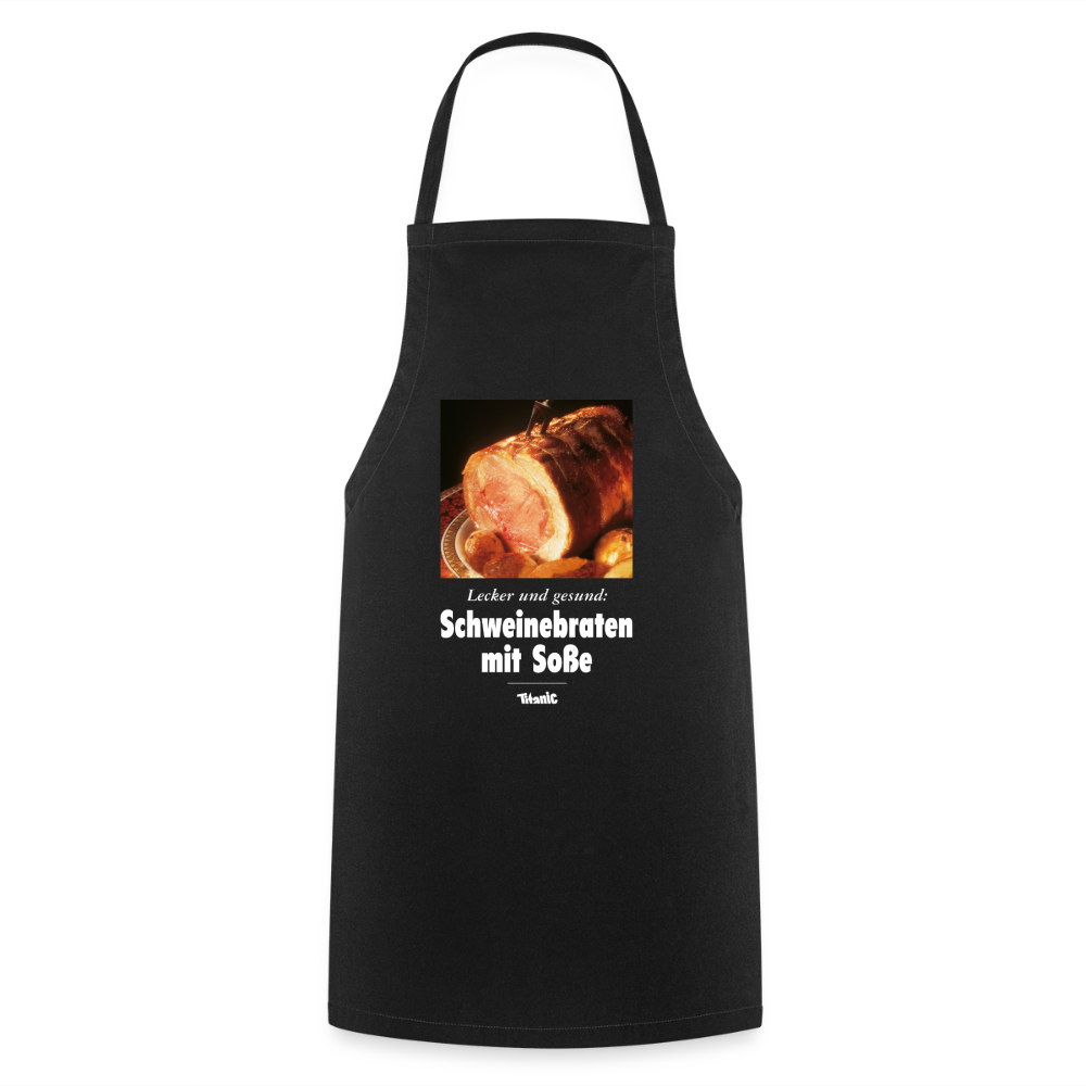 Kochschürze - Schweinebraten mit Soße - Schwarz