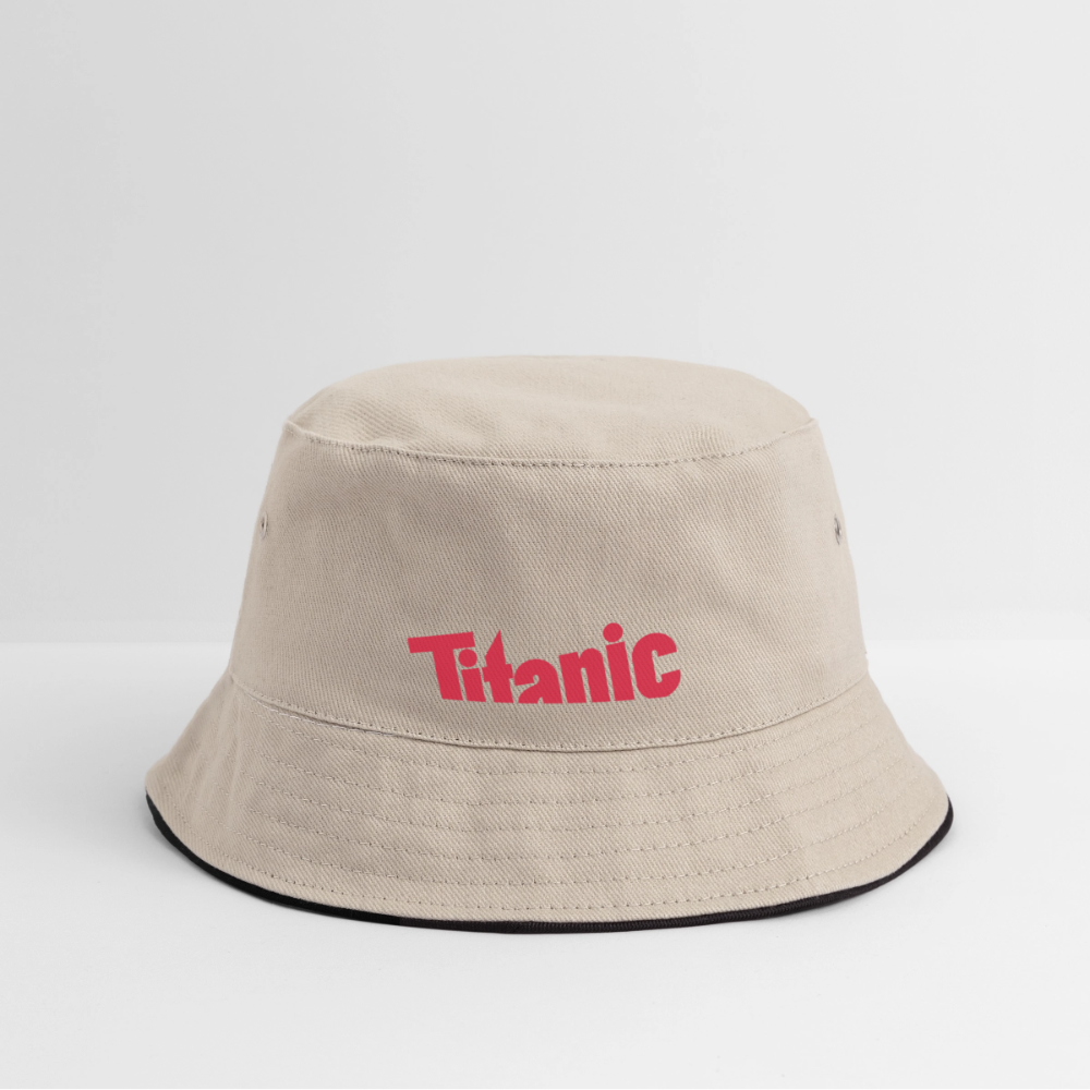 Bucket Hat: TITANIC-Logo - Khaki/Schwarz