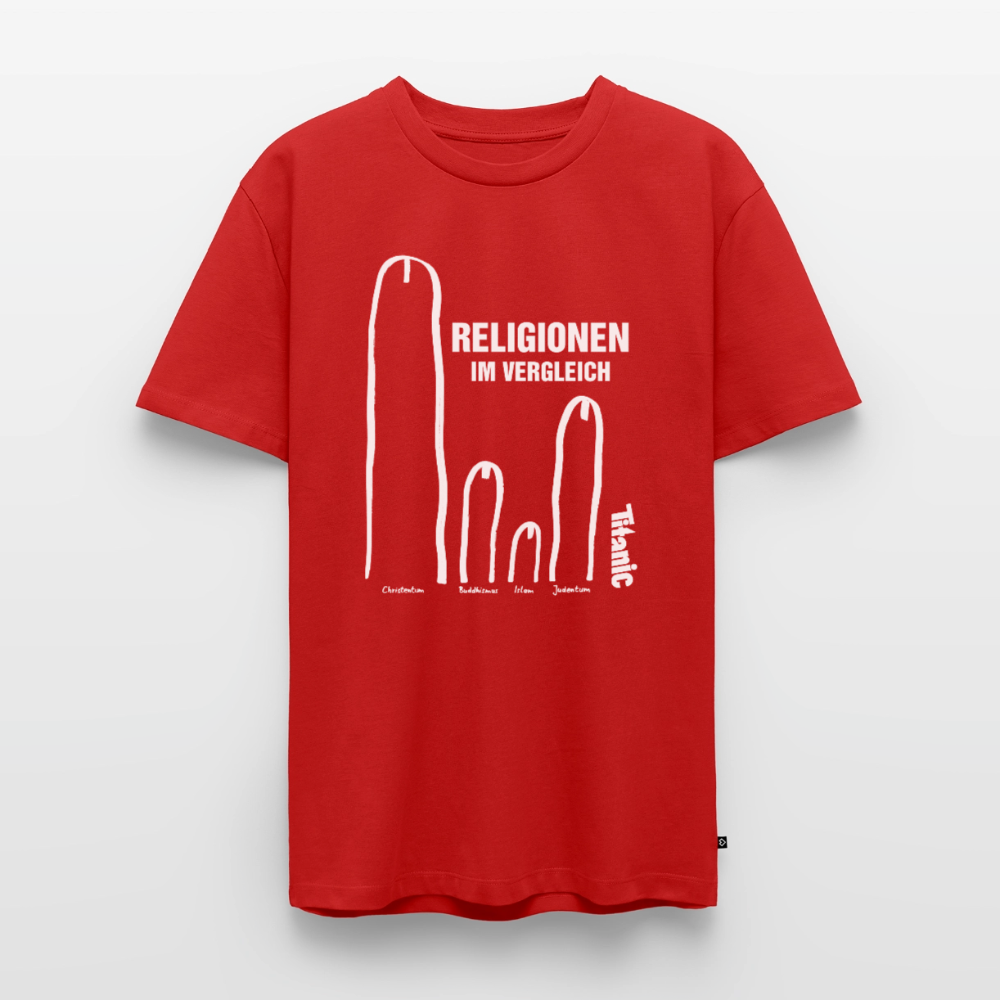 Männer T-Shirt "Religionen im Vergleich" - Rot