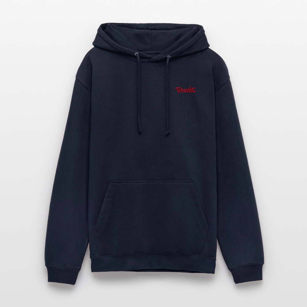 Unisex Hoodie: TITANIC-Logo (gestickt) - Navy