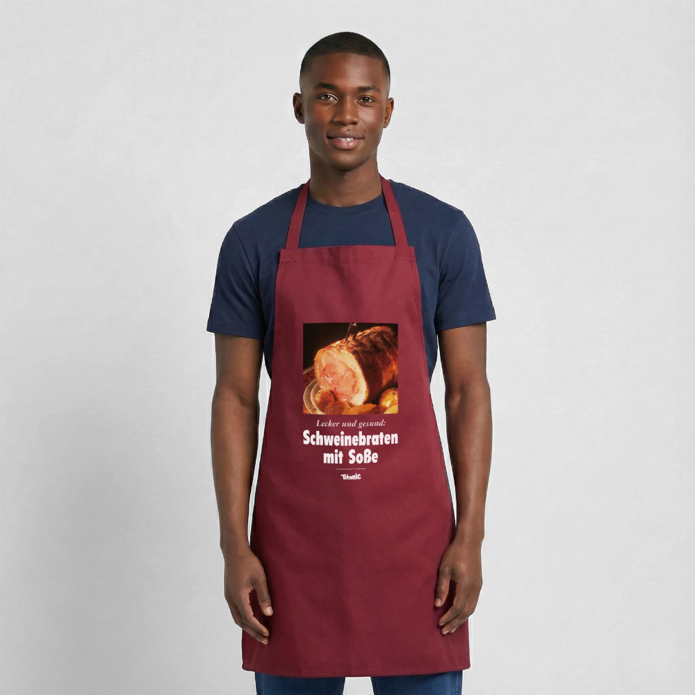 Kochschürze "Schweinebraten" - Bordeaux