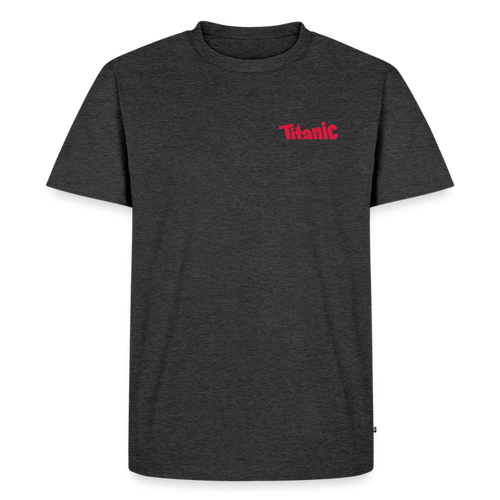 Männer T-Shirt: TITANIC-Logo (klein) - Anthrazit meliert