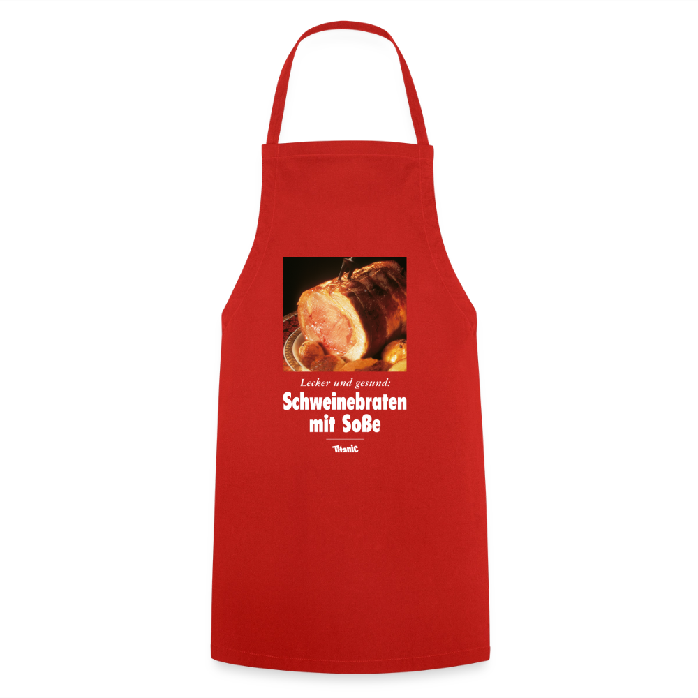 Kochschürze "Schweinebraten" - Rot