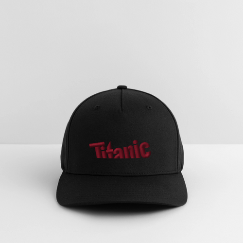 Flexfit Baseballkappe: TITANIC-Logo (gestickt) - Schwarz