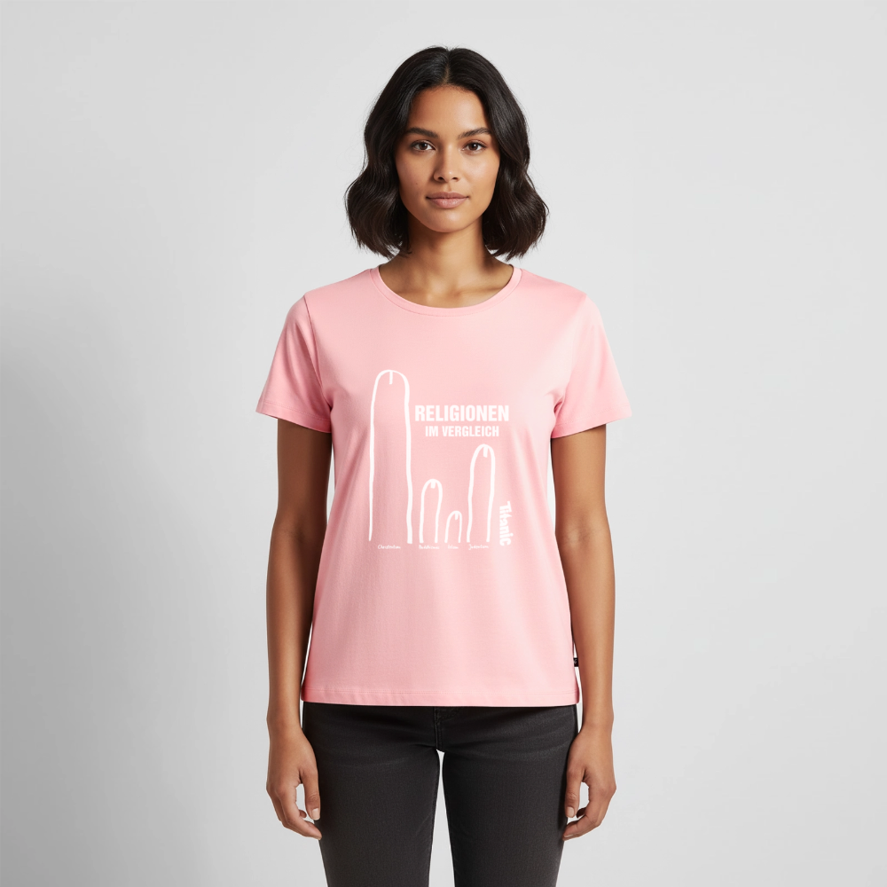 T-Shirt "Religionen im Vergleich" - Frauen - Rosa