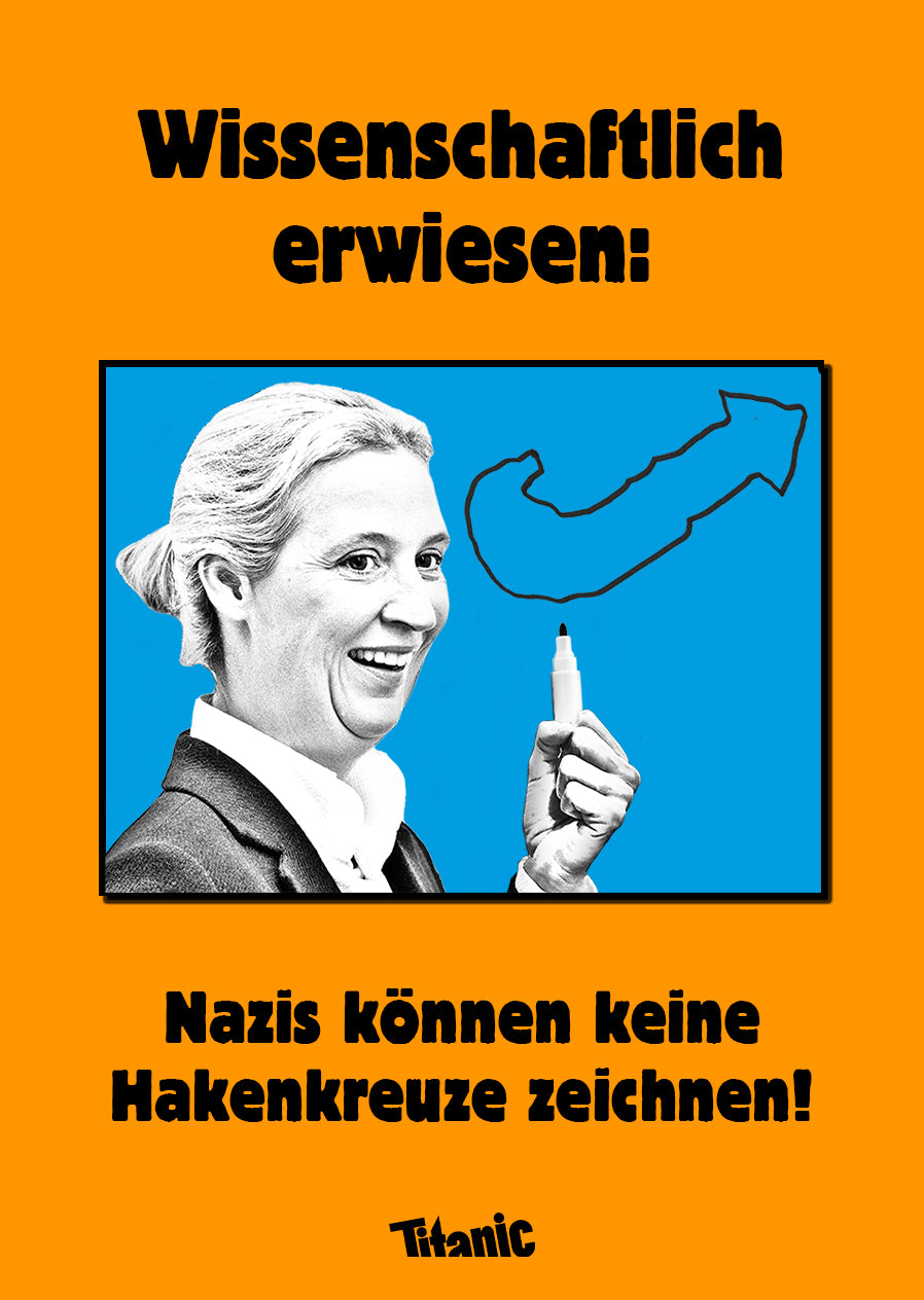 10 Sticker »Nazis können keine Hakenkreuze zeichnen!« (DIN A7)
