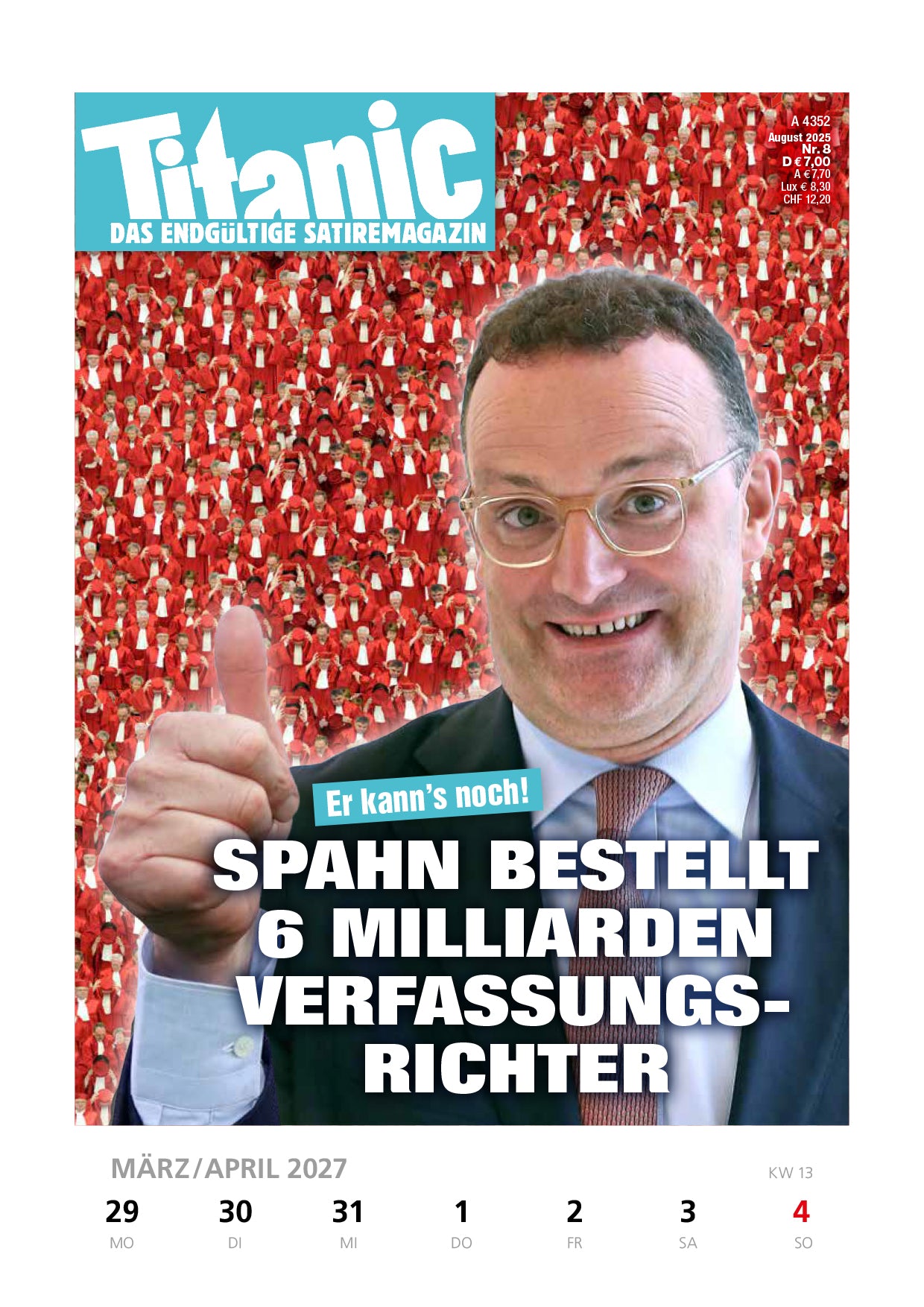 Der endgültige Wochenkalender 2027