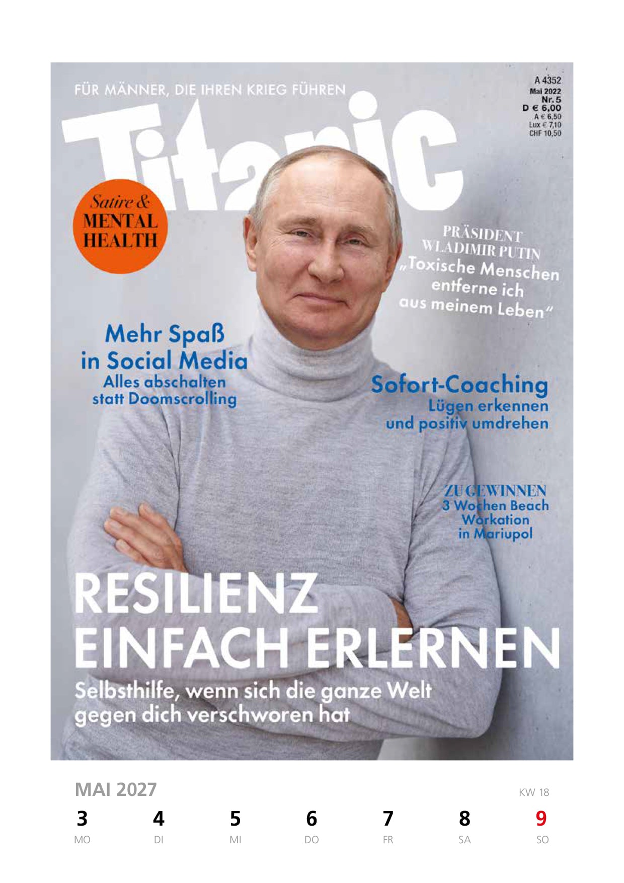 Der endgültige Wochenkalender 2027