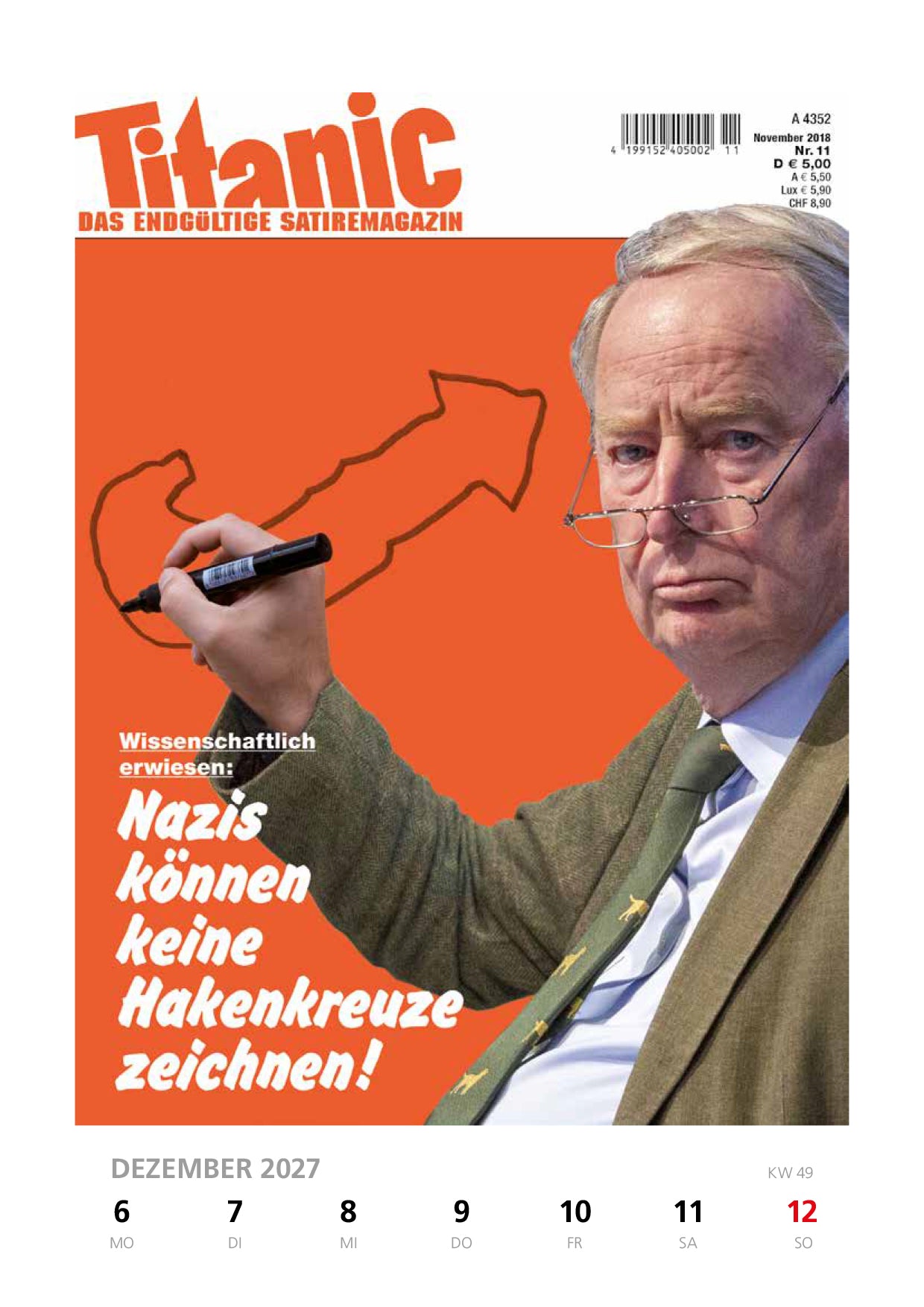 Der endgültige Wochenkalender 2027