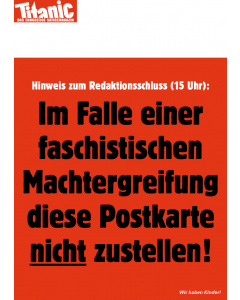 Postkarte "Faschistische Machtergreifung" Oktober 2018